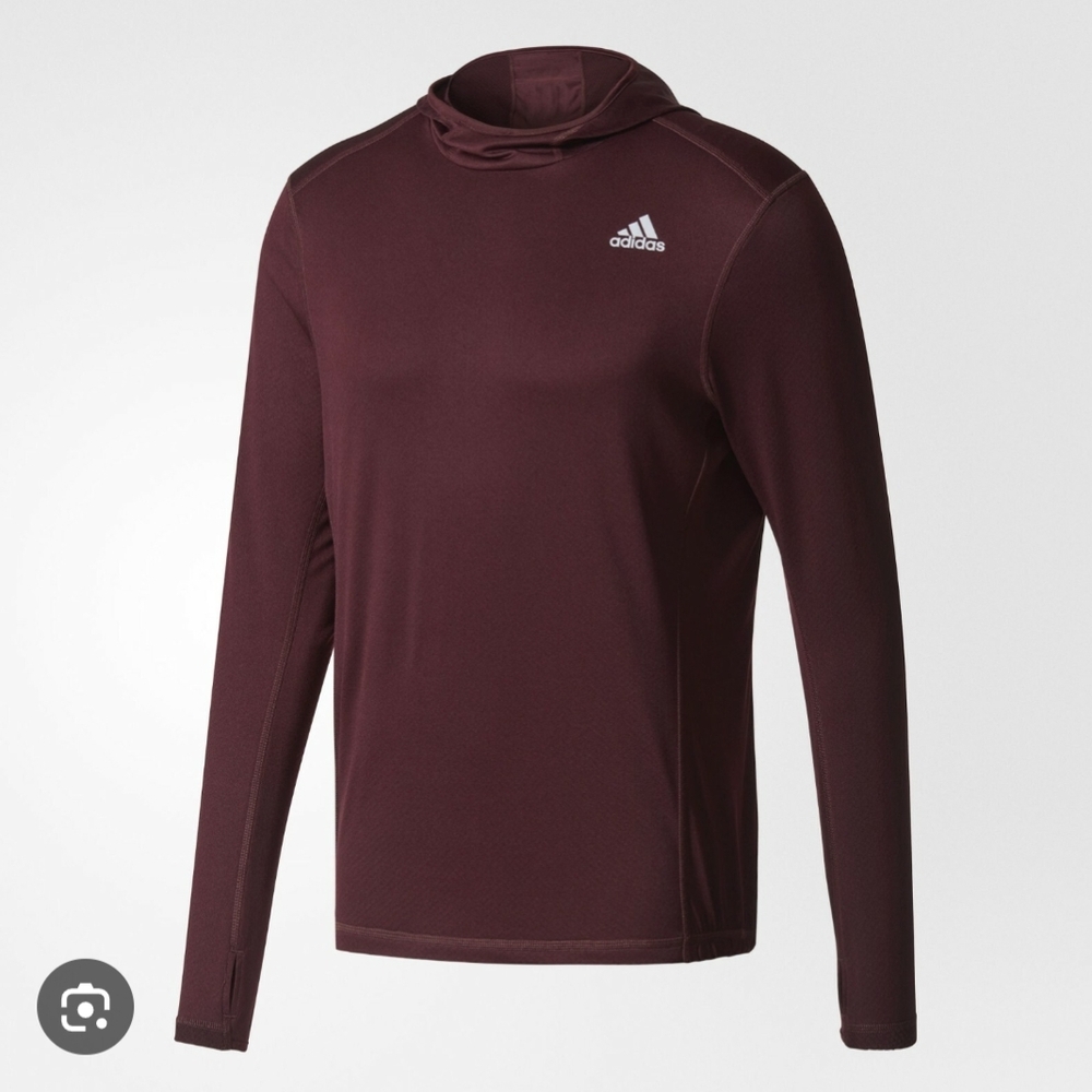 Adidas Maroon Long Sleeve Hoodie